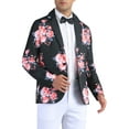 thumbnail image 4 of INSPIRE CHIC Floral Sport Coats for Men's Slim Fit Party Prom Flower Printed Blazers 2XL Black, 4 of 6