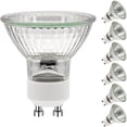 thumbnail image 1 of GU10 50W Bulbs, GU10 Halogen Bulbs, AC 220V 50W Spot Bulb, GU10 Halogen 2 Pin Halogen Bulbs 35° Beam Angle 2700K, Pack of 6, 1 of 5