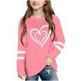 thumbnail image 2 of Riecok Valentine's Day Kids T shirts Crew Neck Short Sleeve Toddler Kids Girls Comfortable Shirt Kids Clothes Toddler Kids Girls Summer Tops Pink 5 T, 2 of 6