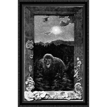 Hustrollet Vaart 26x40 Large Black Ornate Wood Framed Canvas Art by Theodor Severin Kittelsen
