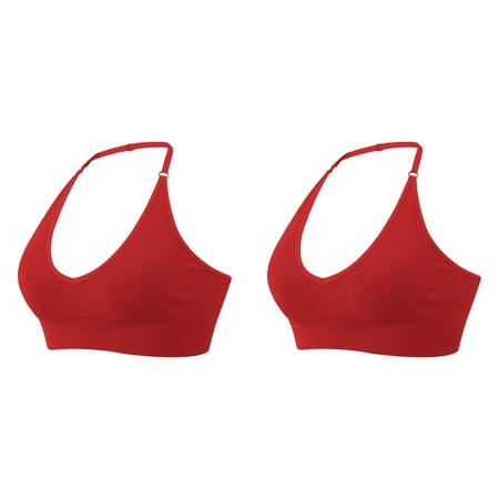 2 Pack Women s Halterneck Sports Bra Backless Deep V Neck Sports Bustier Padded Gym Push Up Bra Backless Adjustable Straps Womens Strapless Bras Small Bra No Back Bra Bras Wireless Woman Bra Cup