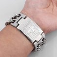 thumbnail image 4 of Stainless Steel Gold Color Cuban Chain Jesus Cross Scripture Bracelet Men s Prayer Amulet Bracelet Religious Christian Jewelry, 4 of 5