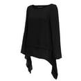 thumbnail image 4 of iHengLiXing Spring Tops for Womens Dressy Casual Womens Spring And Summer Round Neck Short Sleeve Solid Loose Casual Cotton Black XXXXXL, 4 of 9