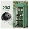 thumbnail image 4 of Portable Greenhouse, Outdoor Hot House Plant Flower Greenhouse with 4 Tier Shelves, PE Cover, Green, 4 of 6