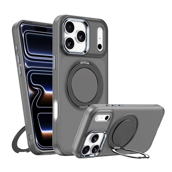 360° Spin Magnetic Stand for iPhone 17 Pro Max Case [Compatible with Magsafe] Translucent Matte Shockproof Protective Phone Cover 6.9"