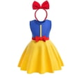 thumbnail image 3 of Vestido de princesa Disney con diadema para niña, 2 piezas, Minnie Mouse, sirena, Ariel, informal, Rapunzel, Blancanieves, verano 2024, 3 of 4