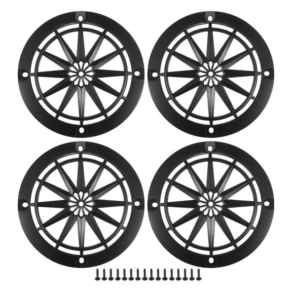 Unique Bargains 4 Pcs 4" Car Speaker Grills Cover Round 4 Inch Audio Subwoofer Protector with Mounting Screws ABS Black