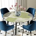 thumbnail image 5 of Elastic Fitted Round Tablecloth, Sage Green Ombre Waterproof Stretch Table Cover for 45"-54" Tables, Retro Abstract Mottled Geometric Washable Outdoor Tablecloths for Patio, Picnic, Camping, 5 of 9