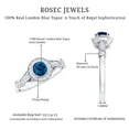 thumbnail image 5 of Rosec Jewels London Blue Topaz Vintage Inspired Engagement Ring for Women - Blue Topaz Diamond Ring - AAA Grade - With Jewelry Box, 14K White Gold, US 5.00, 5 of 8