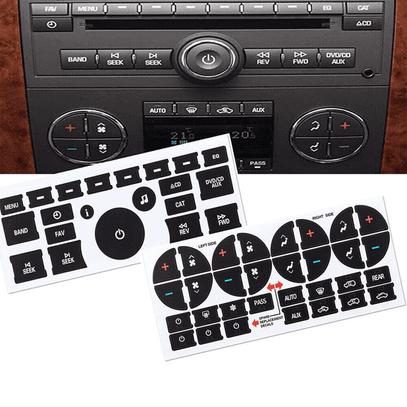 A/C Control & Radio Dash Buttons Repair Kit Decal Sticker For Chevrolet GM GMC