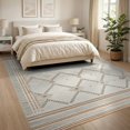 thumbnail image 3 of ODIKA Seagrass Herringbone Boho Striped Border Minimalist Zigzag Lattice for Living Room, Under Sectional, Family , Non-Slip Flatwoven, 3 of 7