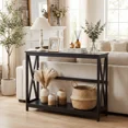 thumbnail image 2 of XX 40" Modern 2-Tier Console Table With Metal X-Frame, Wood Entryway Table (200 Lbs Capacity), 2 of 7
