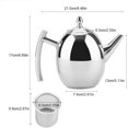 thumbnail image 5 of Juego de tetera de acero inoxidable, tetera de metal con filtro, tetera de café, pulido espejo, tetera plateada adecuada para restaurantes, salas de conferencias, sala de estar (1500ML) esquí esquí Gafas de esquí, 5 of 5