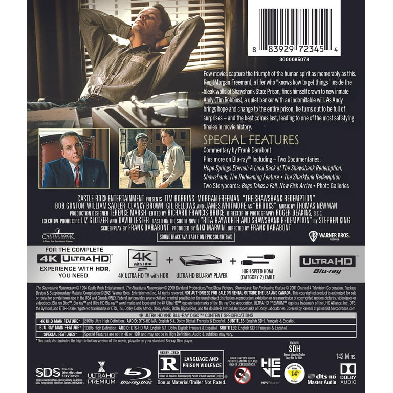 The Shawshank Redemption (4K Ultra HD + Blu-ray + Digital Copy)