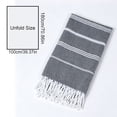 thumbnail image 3 of Beach Towel With Tassels 8 Colors Available Striped Quickly Dry Lightweight Bath Towel For Travel Swimming Pool Camping Picnic, 3 of 6
