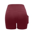 thumbnail image 6 of Siminsem Women's 5 Inch High Waisted Biker Shorts with Pockets Tummy Control Spandex Yoga Shorts for Women Buttery Soft Workout Gym Athletic Running Shorts 4 Way Stretch, Wine,XL, 6 of 6