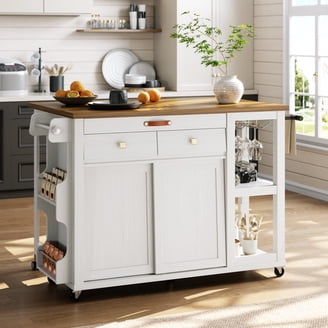 Hodedah Microwave Kitchen Cart, Grey-Oak - Walmart.com