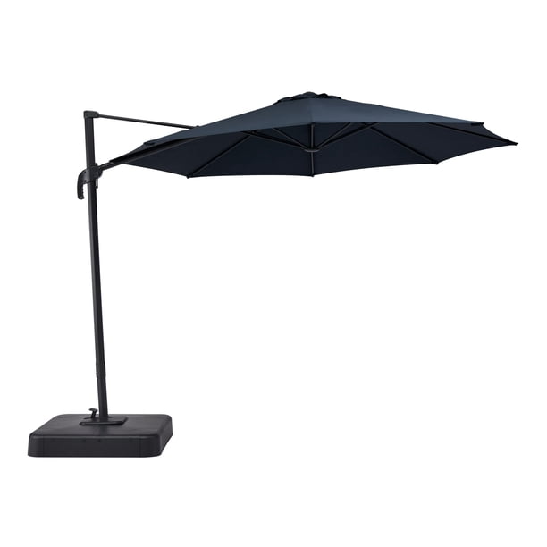 Mainstays 10' Round Offset Tilt Patio Umbrella and Base - Black ...