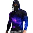 thumbnail image 2 of YOIAVAIOY Men's Fishing Hoodie Shirt Face Mask USA Flag Pride Camo UPF 50+ Rash Guard Long Sleeve Going Out Tops Blue XXXXL, 2 of 5
