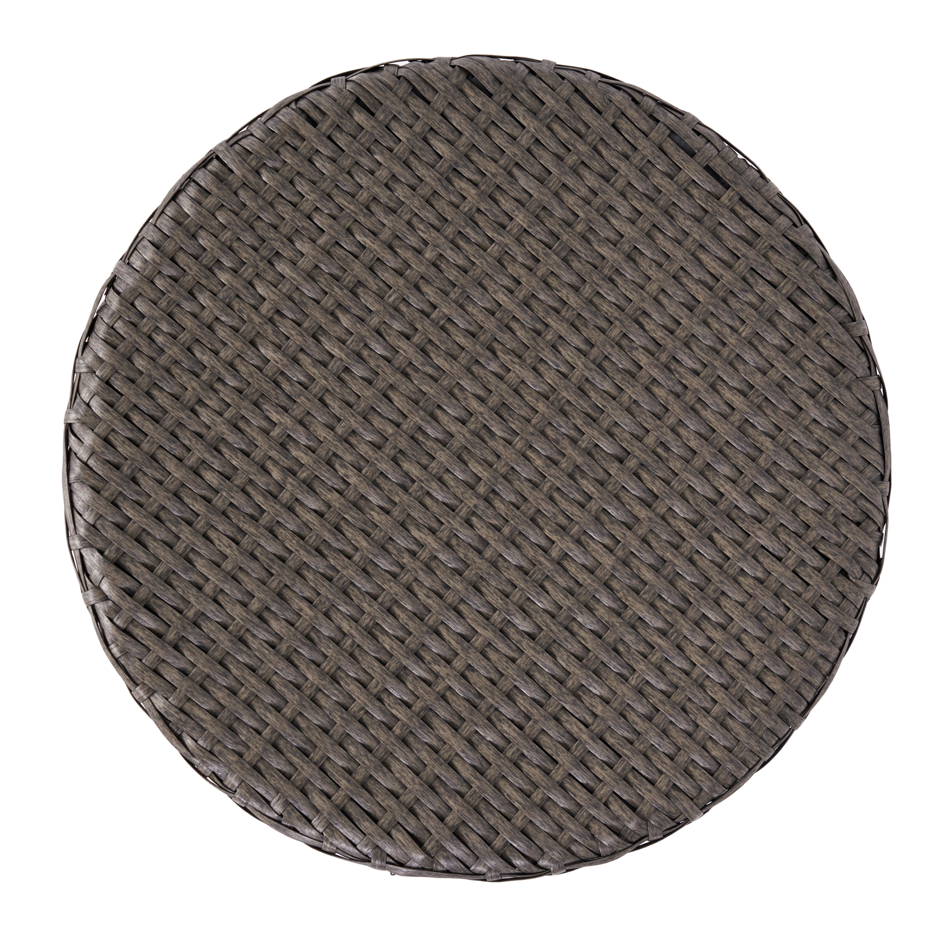 Kelley Wicker Barrel Side Table, Dark Grey
