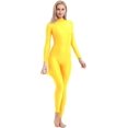 thumbnail image 4 of Adult High Neck Zip Unitard Full Body Leotard Bodycon Jumpsuit for Women, 4 of 14