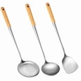 thumbnail image 6 of Soup Ladle, 17Inches Spatula for Wok, Stainless Steel Spoons Cooking with Heat- Wooden Handle, 6 of 6