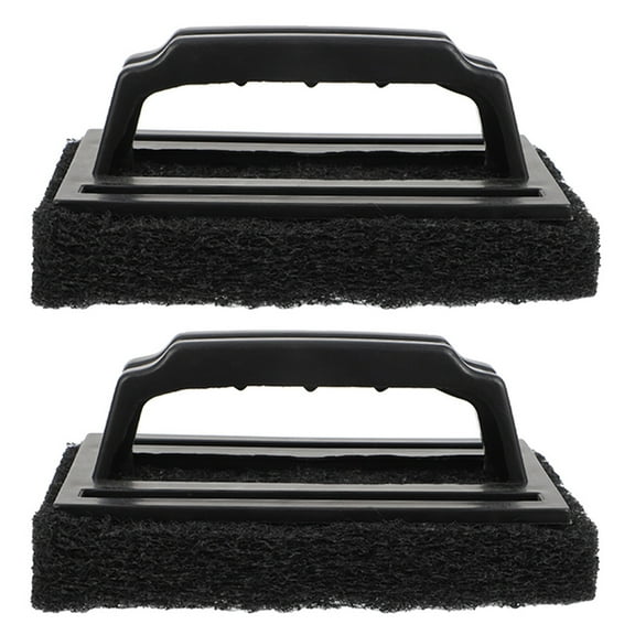 KALLORY Grill Cleaning Brush Set, 2 Pieces, Black, Strong Bristles, Compact Design for Maintenance