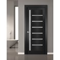 thumbnail image 5 of Solid Interior French | Quadro 4088 Matte Black with Frosted Glass | Single Regular Panel Frame Trims Handle | Bathroom Bedroom Sturdy Doors, 5 of 7