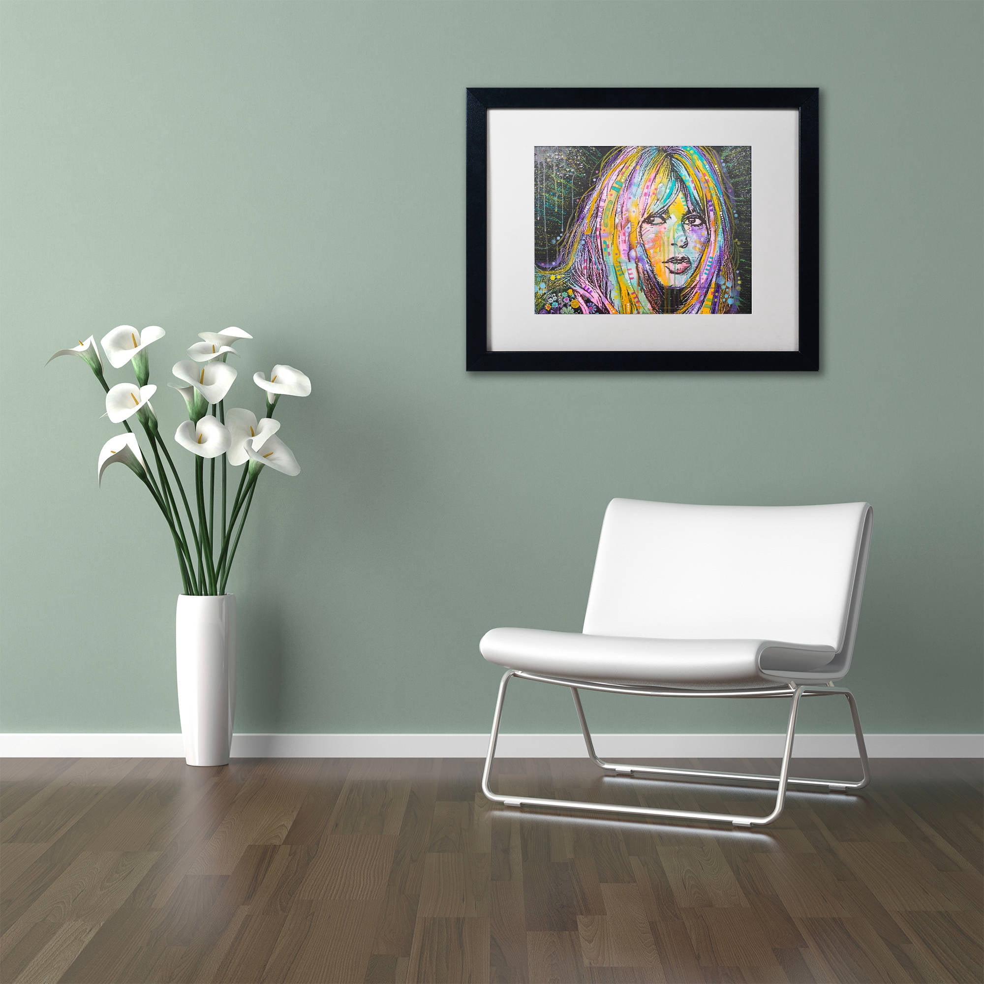 Trademark Fine Art "Bardot1" Canvas Art by Dean Russo, White Matte, Black Frame