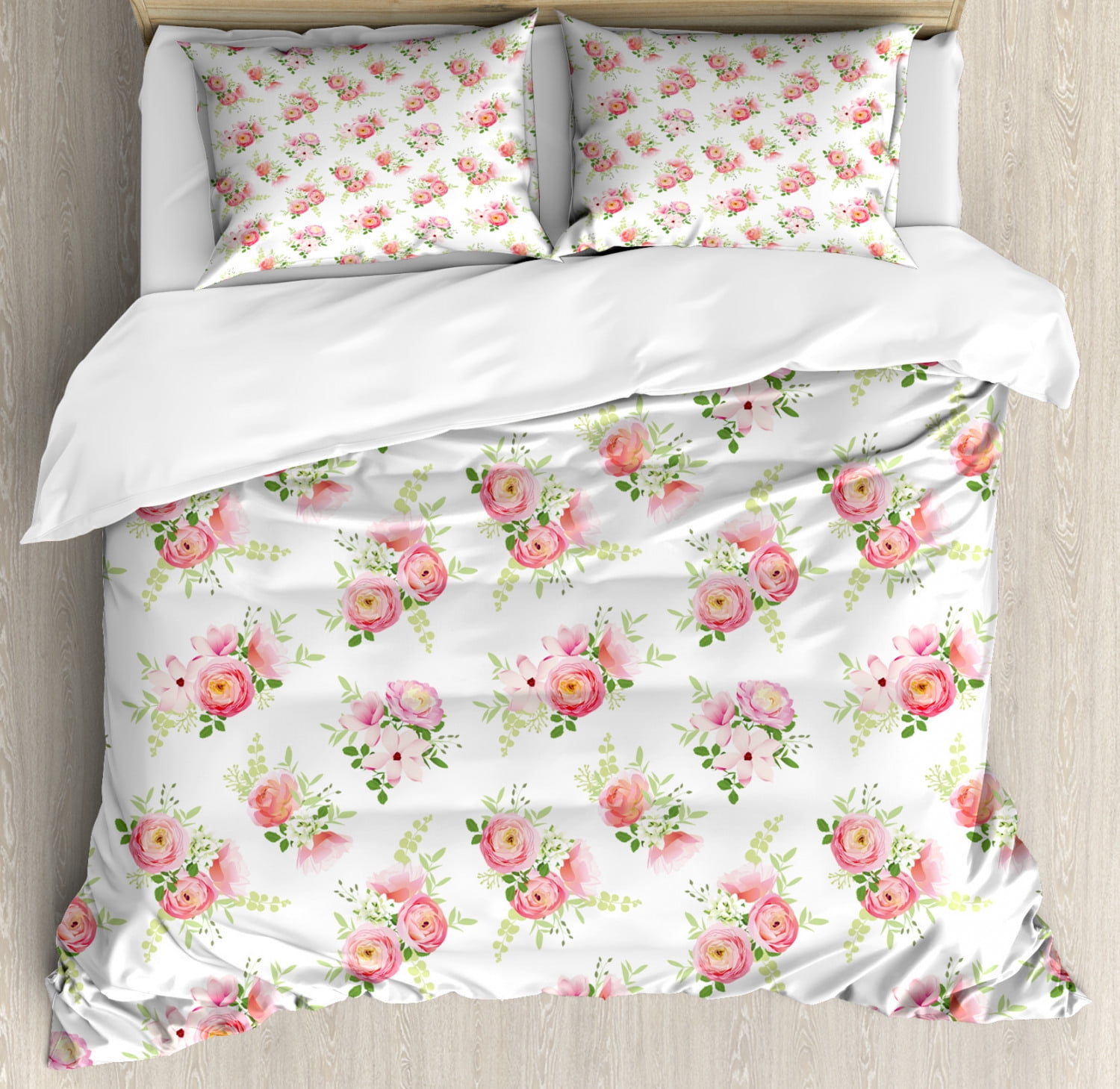 Floral Queen Size Duvet Cover Set, A Delicate Bouquet of Fresh Spring