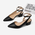 thumbnail image 2 of Pennysue Women's Low Heel Sandals Pointed Toe Ankle Strap PU Leather Dress Shoes Block Heel Summer Casual sandals, 2 of 5