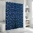 thumbnail image 6 of Blue Leopard Print Shower Curtain, Waterproof Shower Curtains for Bathroom, Vintage Abstract Animal Patterned Art Washable Fabric Bathtub Curtain Set Bath Decor with 12 Hooks 48"x72", 6 of 8