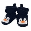 Hudson Baby Infant and Toddler Boy Cozy Fleece Booties, Navy Penguin, 6-12 Months
