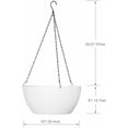 thumbnail image 2 of 10 inch Hanging Planters for Outdoor Indoor Plants with Drainage Holes and Chain, 2 Pack Round Hanging Flower Plant Pots for Garden Home Porch Decor, White, 2 of 7