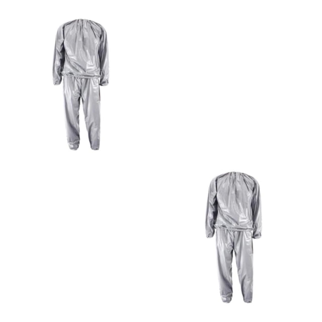 Greeniant Fitness Sauna Suit Exercise Gym Home Hoodie Pants Sweat Suit Amarillo XXL 2piezas