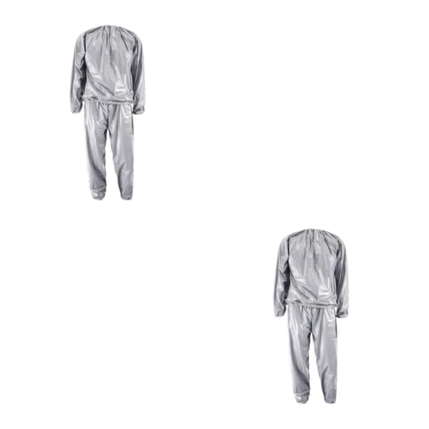 Naiovety Traje de sauna ligero ejercicio gimnasio hogar sudadera con capucha pantalones comodidad óptima plata M Plata METRO 2Conjunto