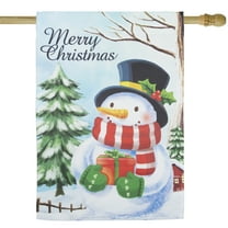 Northlight Merry Christmas and Snowman Outdoor House Flag 28" x 40"