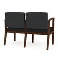 thumbnail image 3 of Amherst Wood Reception 2 Seat Tandem Seating / Walnut Wood / Dark Gray / Black, 3 of 5