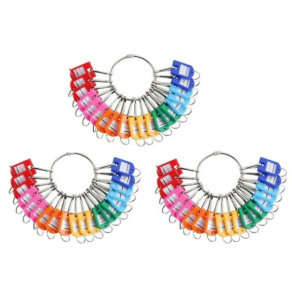 Portable Metal Ring Key Organizer with 90 Spring Hooks & Key Tags with Ring and Label Window