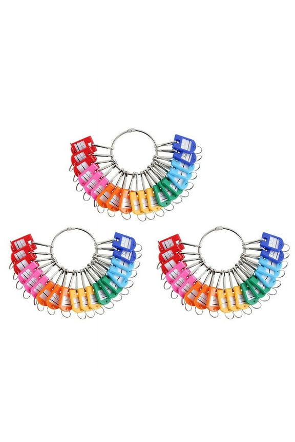 Portable Metal Ring Key Organizer with 90 Spring Hooks & Key Tags with Ring and Label Window