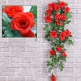 thumbnail image 2 of Dienrx Artificial Rose Vine Wall Hanging, Clearance Artificial, Simulation Wall Hanging False Flower Vine Living Room Wall Decoration Green Ceiling Indoor Pipe Wall Hanging Flower Art, 2 of 6