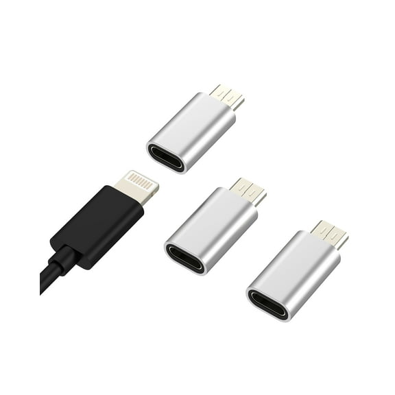 Micro USB male to Lightning Female Charger Adapter (3 Pack) Android Phone Connector for Apple for iPhone for iPad Cable Converter Compatible for Samsung Galaxy S6 S7 Edge  Active Note 4 Note5 A7 A11