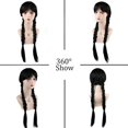 thumbnail image 4 of Set de collar negro trenzado Wig AKZKQKER Wednesday Addams, 4 of 6