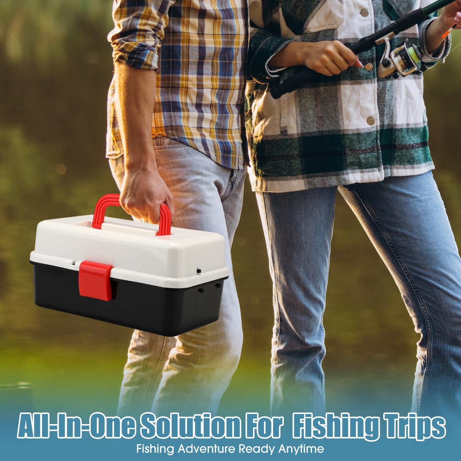 3 Layers Fishing Tackle Box 414 Gift Lures Gear Kit With Included Pliers Lip Gripper Bait Hook Accessories For Beginner Fisherman Women Men  Fit Bass Trout