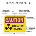 thumbnail image 2 of (2 Pack) Radiation Hazard OSHA Caution Radiation Sign 18 Inch X 12 Inch Indoor / Outdoor Rust-Free Aluminum Metal Signs for Workplace, Workshop, and Construction Site, Made in the USA, 2 of 8
