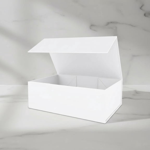 White Gift Box with Magnetic Closure Lid for Presents, Bridesmaid Gifts, Birthday Gifts, Luxury Packaging