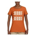 thumbnail image 2 of Wild Bobby Jerry Springer 90's TV Talk Show Host Jerry Jerry Chant Famous People Womens Graphic Tee, Orange, Small, 2 of 6