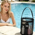 thumbnail image 2 of LWVITH Breathable Mesh Toy Bucket for Beach Pool, Kids Toy Storage Bag with Handle, Mesh Tote for Bathroom Bath Basket, Beach Towel Carry Bag for Ocean Trip, Lightweight Travel Organization, 2 of 8
