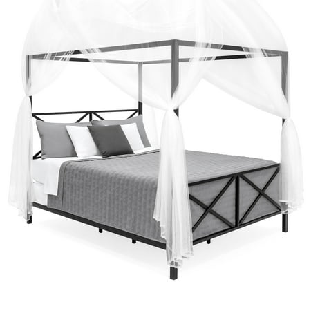 Best Choice Products 4-Corner 98in Decorative Canopy Drape Mosquito Net Insect Screen for All Bed Sizes - (Best Pussy On Net)