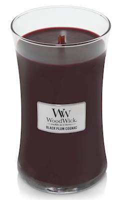 Woodwick Black Plum Cognac Petite Scented Candle FREE P&P 